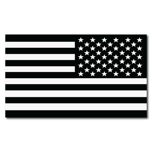 Reversed Black and White American Flag Magnet Decal, 7x12 In, Automotive Magnet