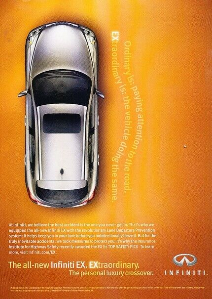 2008 2009 Infiniti EX EX35 Original Advertisement Print Art Car Ad J399