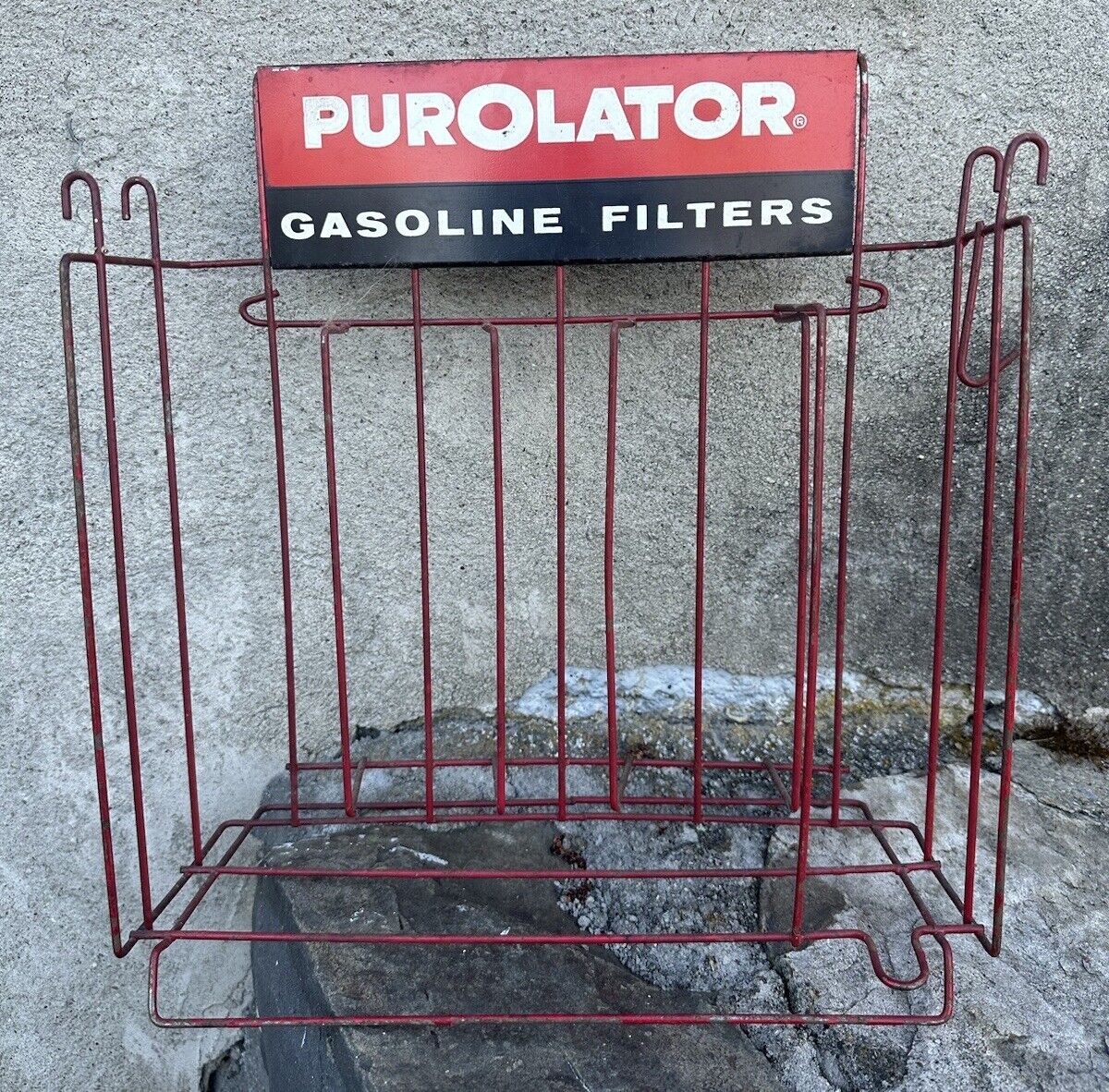 Vintage Purolator Filter Rack Original Rare Sign Oil And Gas