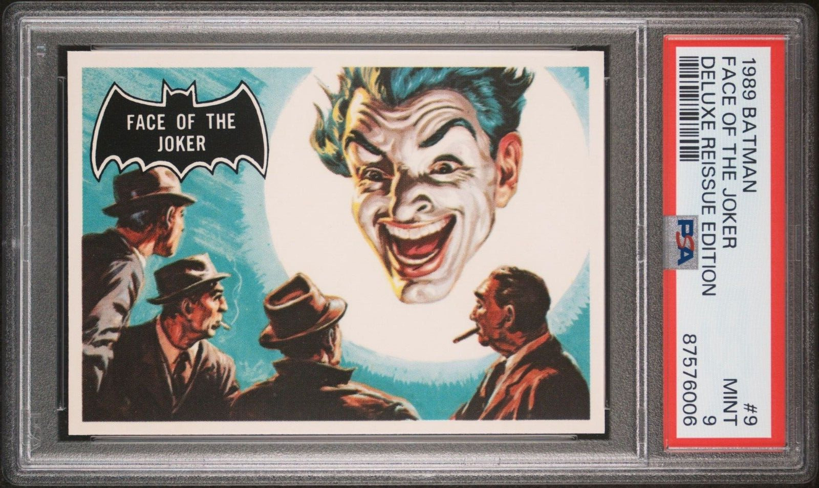 Face Of The Joker 1966 Topps Batman #9 1989 Deluxe Reissue PSA 9 MINT POP 3