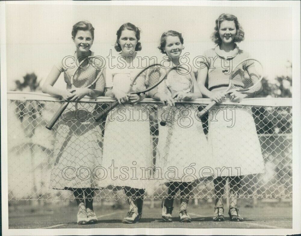 1932 Press Photo 1930s Women Tennis Players Manley Walls MacDonald Nickolson