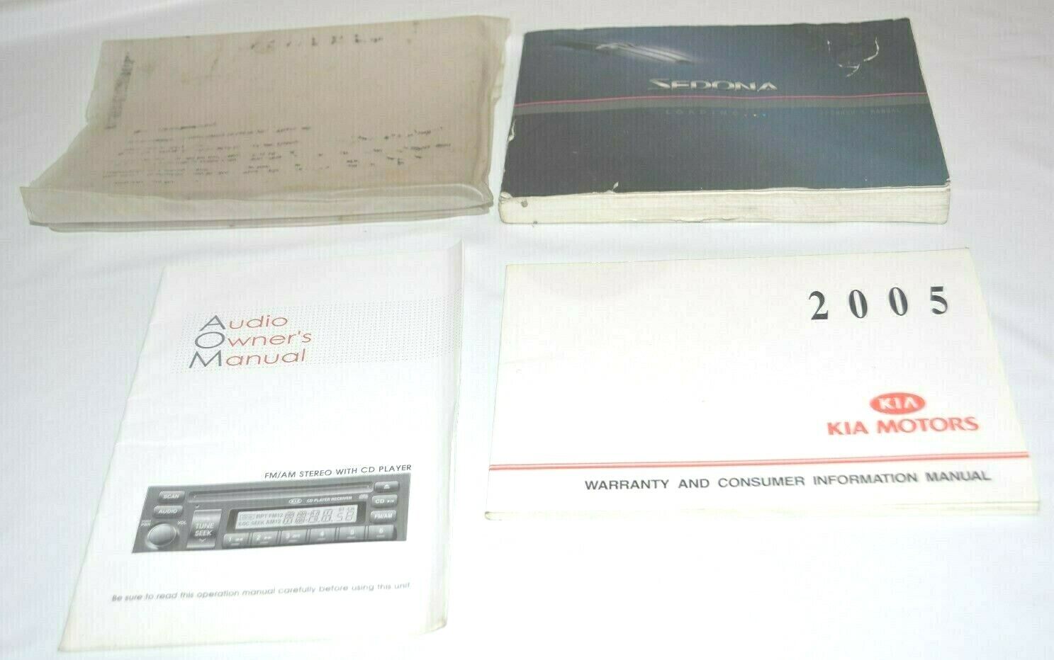 2005 KIA SEDONA OWNERS MANUAL GUIDE BOOK SET WITH CASE OEM