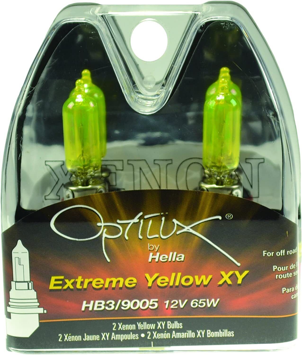 H71070582 Optilux XY Series HB3 9005 Xenon Yellow Halogen Bulbs, 12V, 65W, 2EA