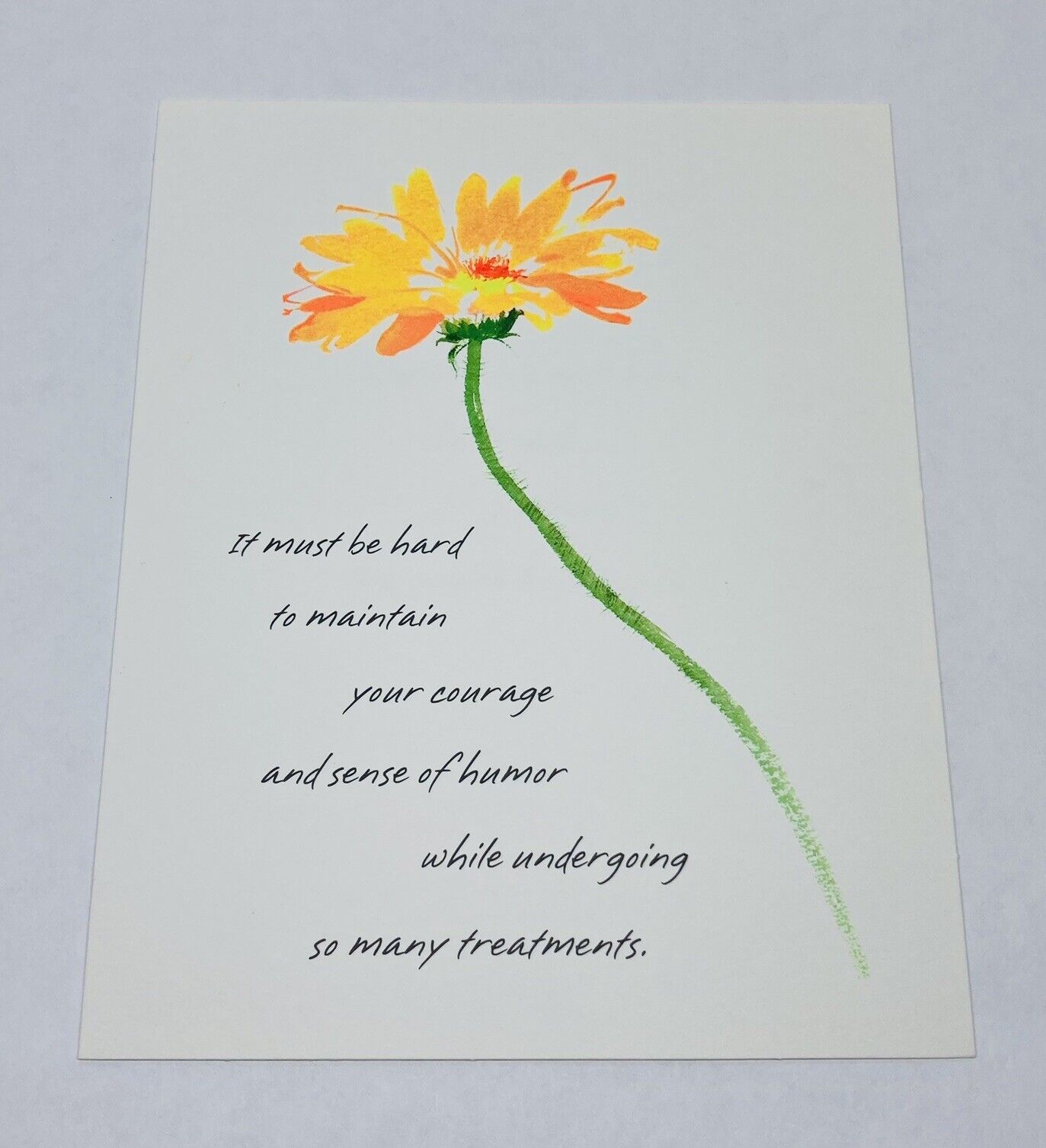 VTG Hallmark Get Well Card “Maintain Your Courage” Painted Flower Art P4
