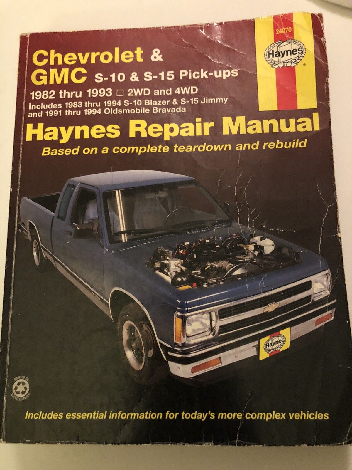Haynes Repair Manuel Chevy & GMC S-10 and. S-15    82-93
