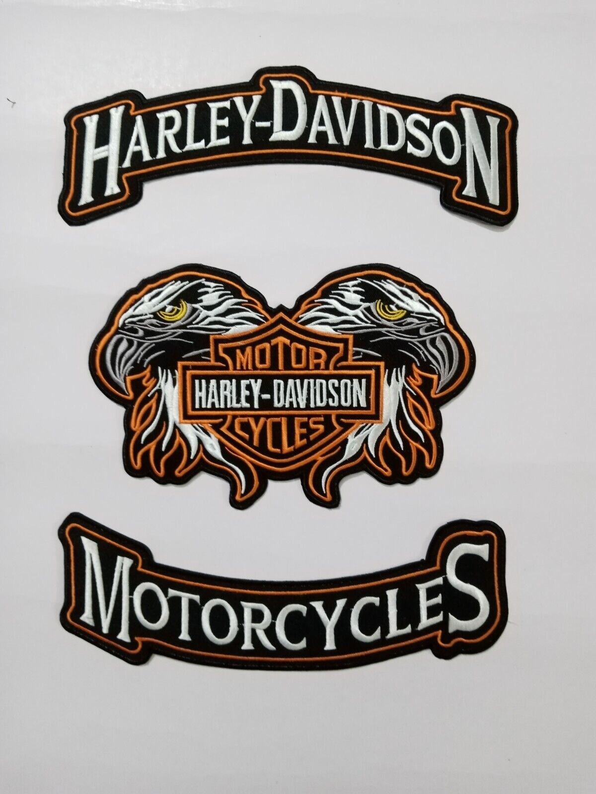 Harley - Davidson Orange Eagle Patch 3 Pieces For Jacket and vest 3 pcs set