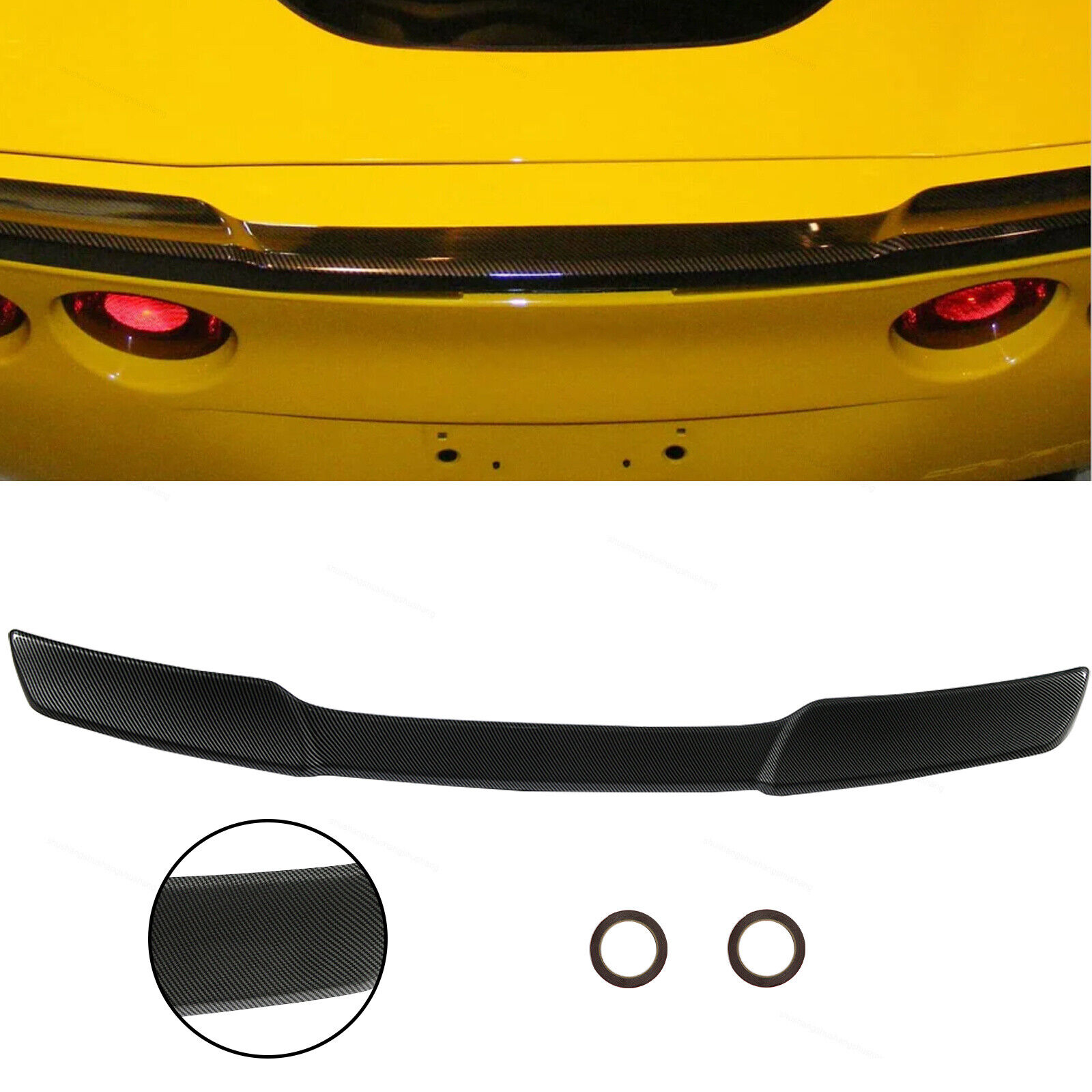 Fit 05-2013 Corvette C6 | ZR1 Extended Style Carbon Look Rear Trunk Wing Spoiler