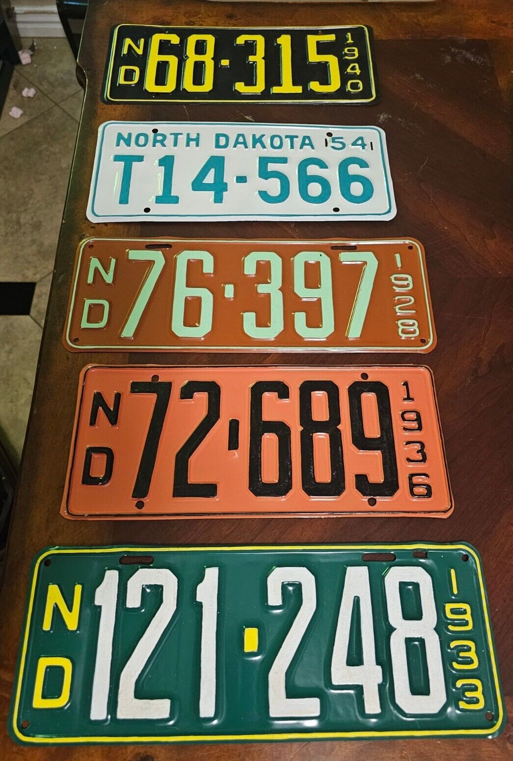 North Dakota ND Vintage License Plate Lot 1928 1933 1936 1940 1954 OEM Repainted