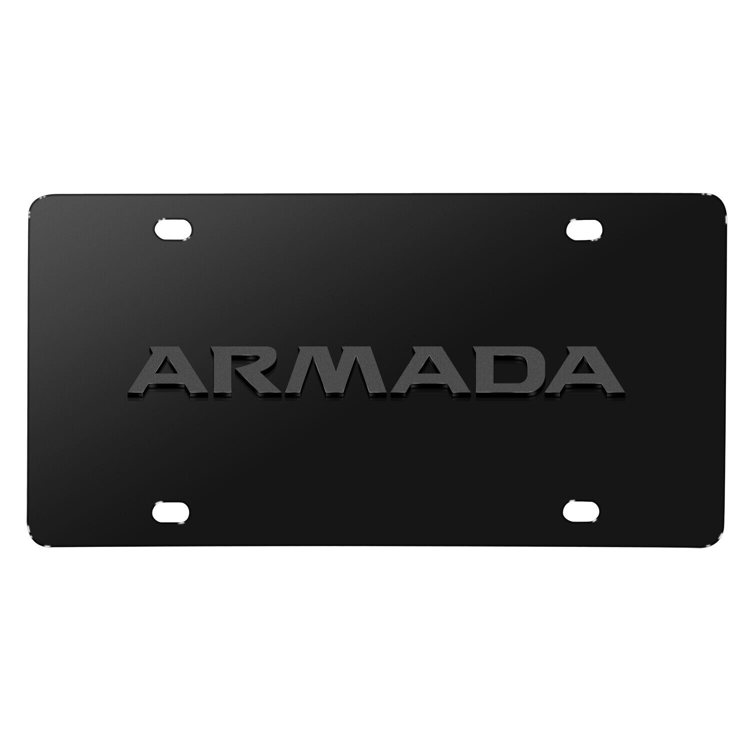 Nissan Armada 3D Dark Gray Logo on Black Stainless Steel License Plate