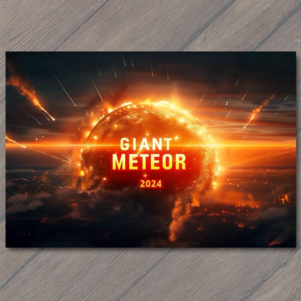 POSTCARD Giant Meteor President 2024 Vote Political United States Biden vs Trump