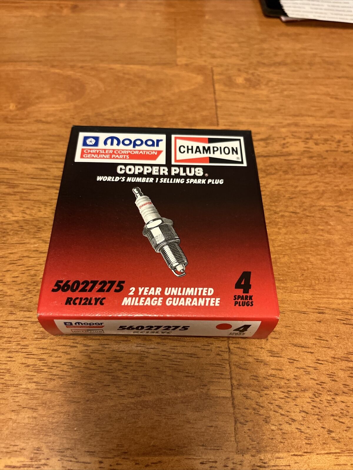 Mopar Champion 412 RC12LYC Spark Plug Set of 4 New Sealed Box  56027275
