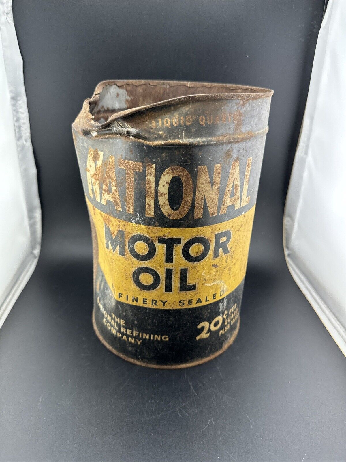 National Motor Oil Tin As Is