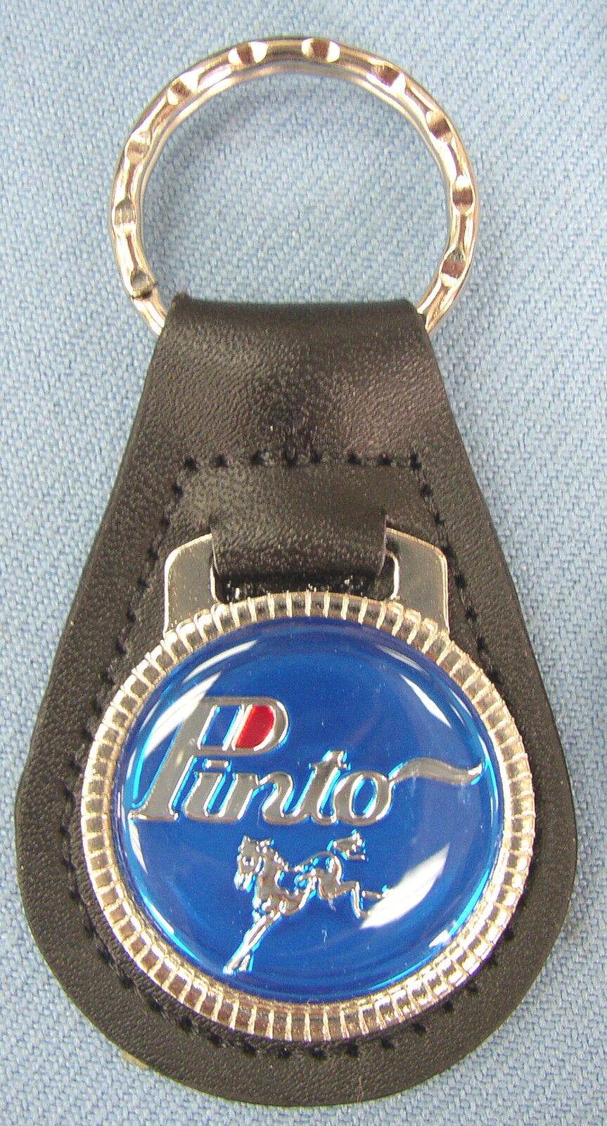 Blue Ford PINTO Black Leather #3176 Key ring Key Fob 1971 1972 1973 1974 1975