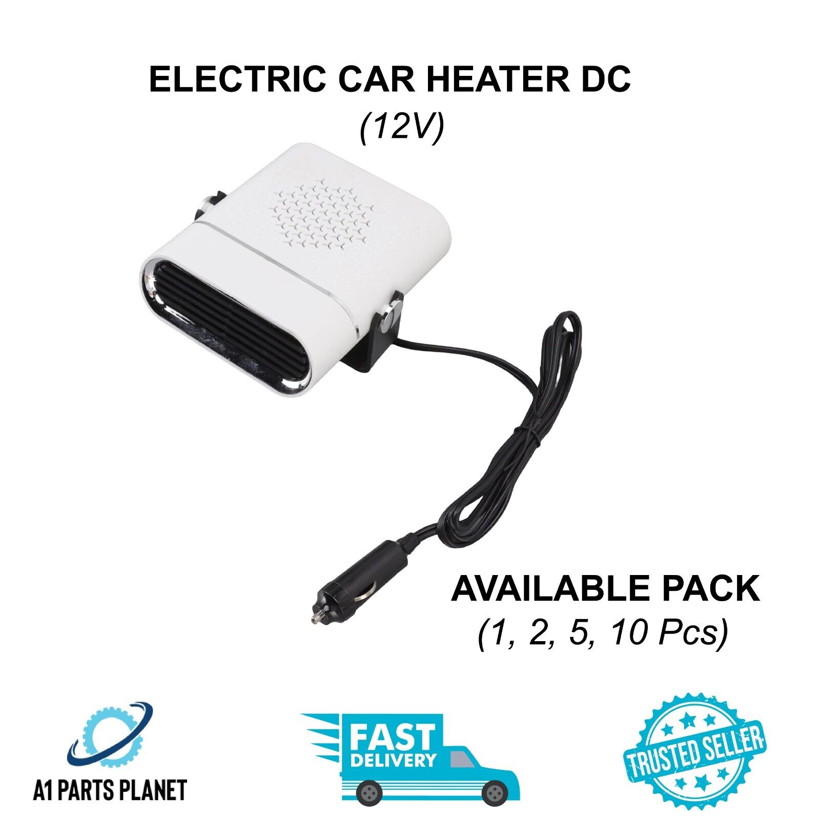 150W Car Heater Portable Electric Heating Defogger Defroster Demister White