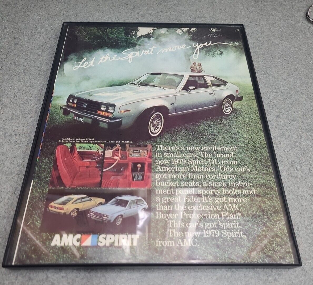 1978 AMC American Motors Spirit Hatchback  Print Ad Mist Eery Fog Framed 8.5x11 
