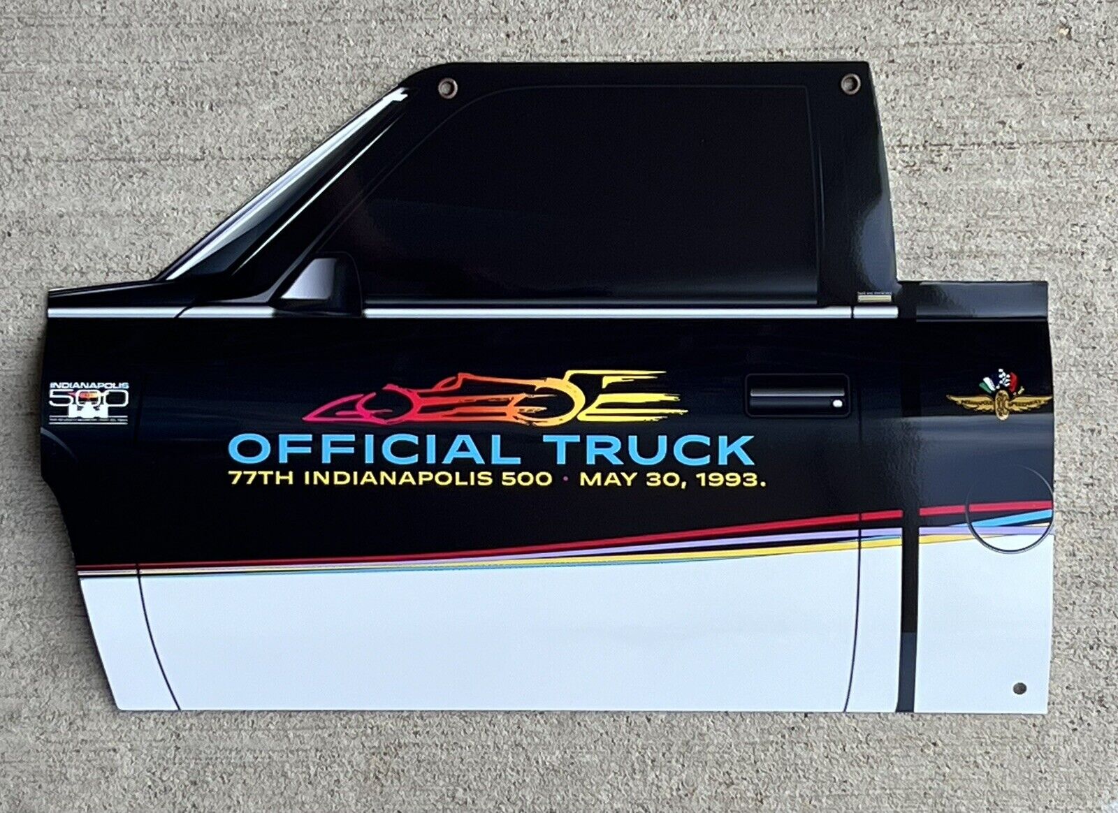 WOW 1993 Chevy Silverado Indy 500 Pace Truck Door Style Sign Camaro