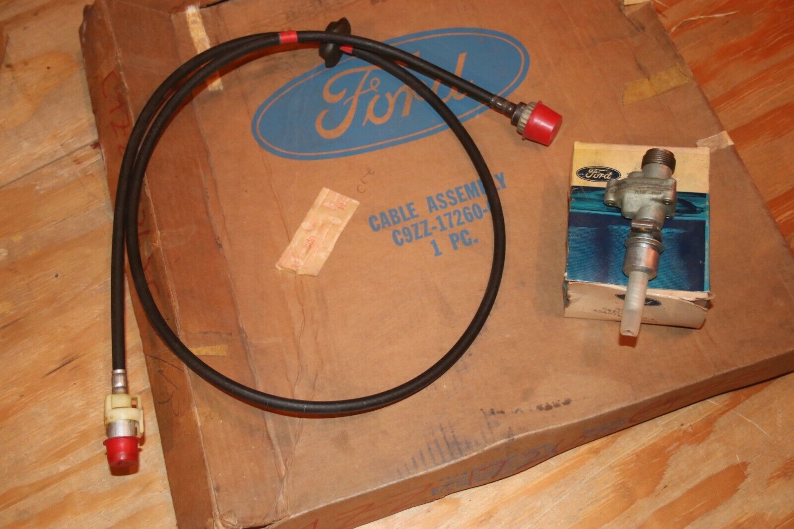 NOS 1969/70 Mustang/Shelby Drag Pac Speedo cable& reducer with C6 & 3.91or 4.30 