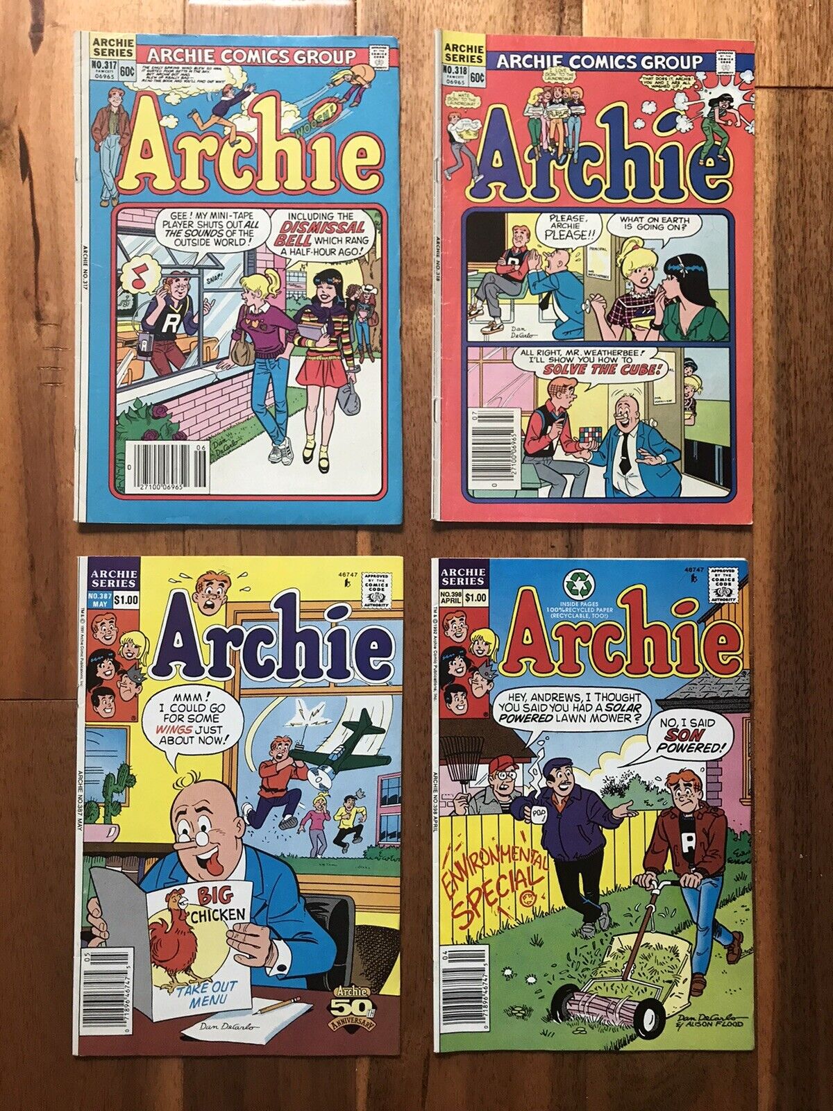 Archie Comics Lot of 4 #s 317, 318, 387 & 398  - 1982-1992