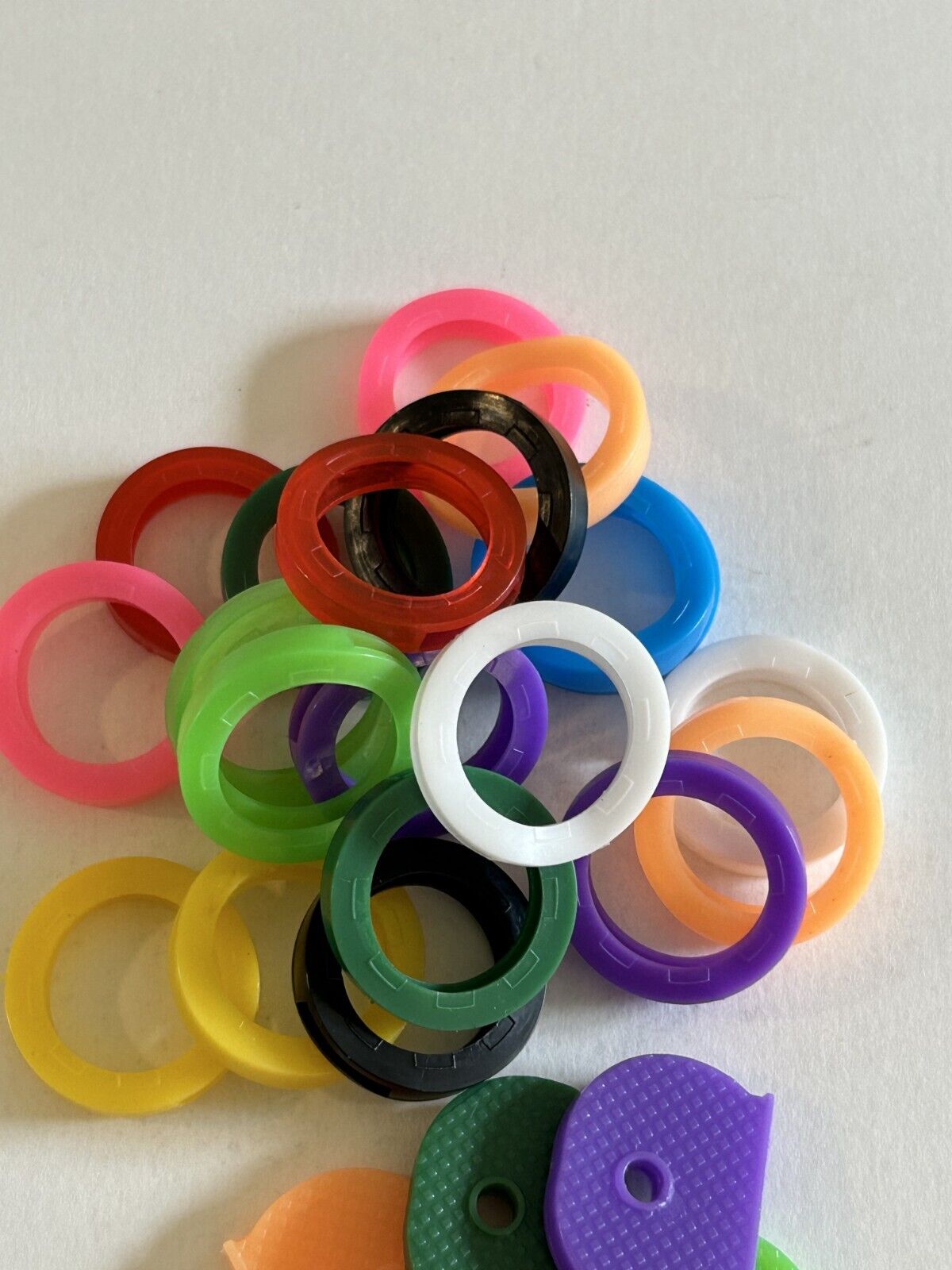 20pcs Key Cap/Ring Silicone Identifier Cover, Color Coded Key ID Tags