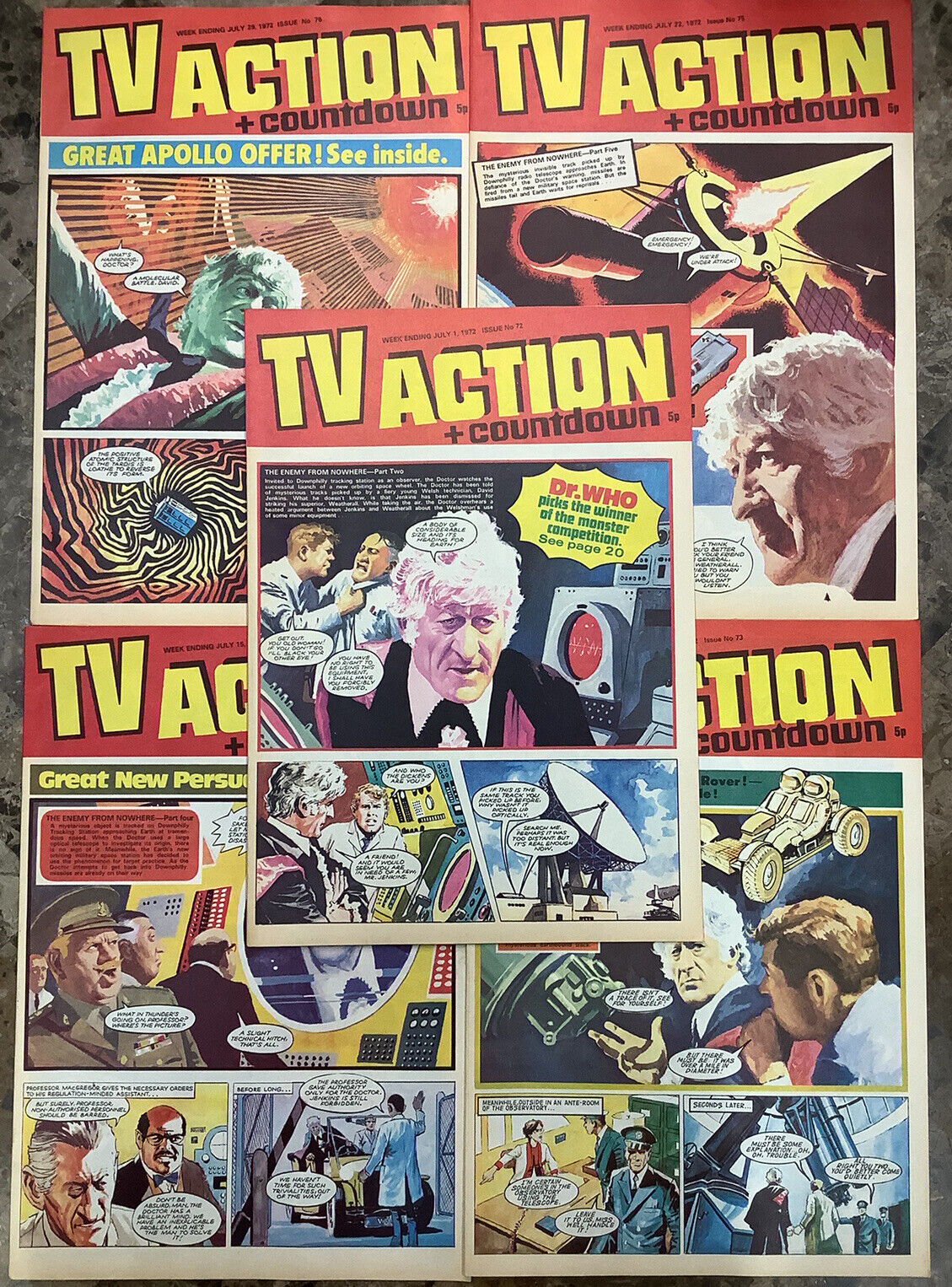 TV Action + Countdown #72 #73 #74 #75 #76 UK 1972 Magazines