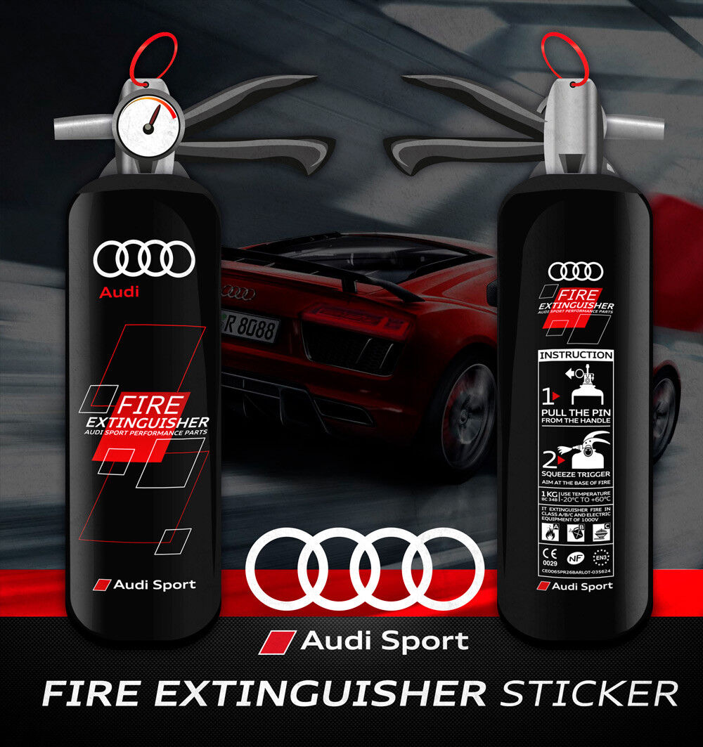 AUDI Fire extinguisher Sport sticker decal style design (for Dark Color)