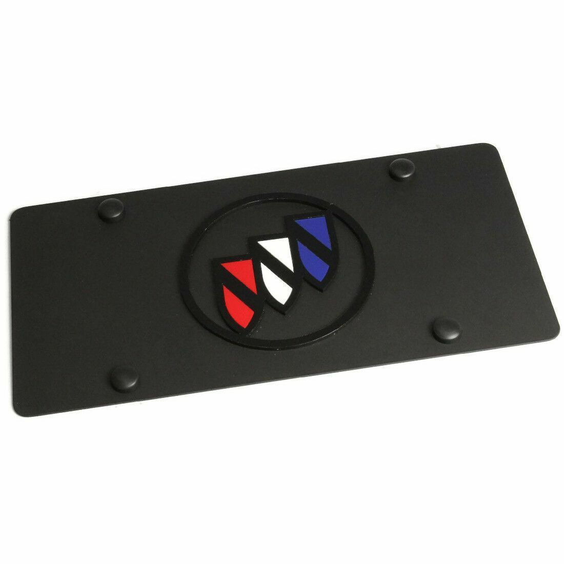 Stainless Steel Black Buick Black Logo Color License Plate Frame 3D Novelty Tag