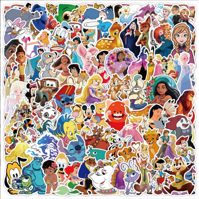 100 Pcs Stickers Disney Queen Characters Luggage Phone Bottle Car Laptop Vinyl