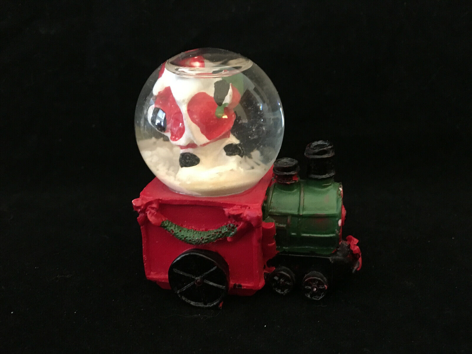 Vintage Christmas Santa Train Engine Water Snow Globe 2-1/2\