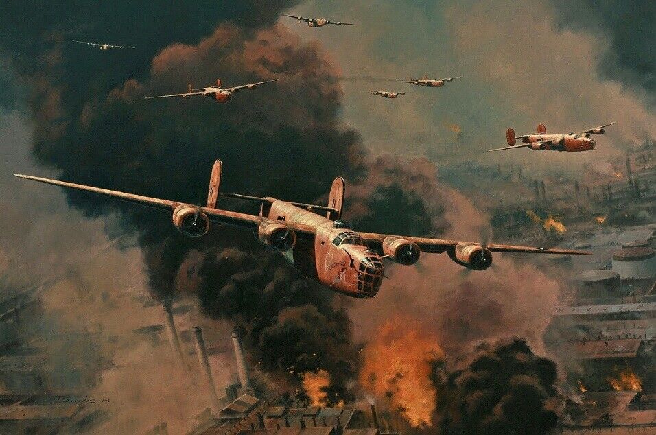 To Hell and Back by Anthony Saunders signed by Ploesti B-24 Veterans