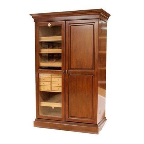 Cigar Humidor and Wine Rack, for Up to 3000 Cigars, 16-40 Bottles (Walnut)