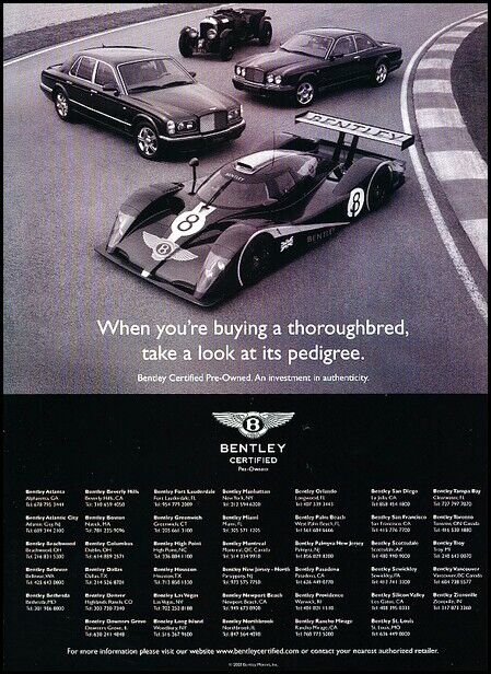 2003 Bentley Race Arnage Continental T Advertisement Print Art Car Ad J997A