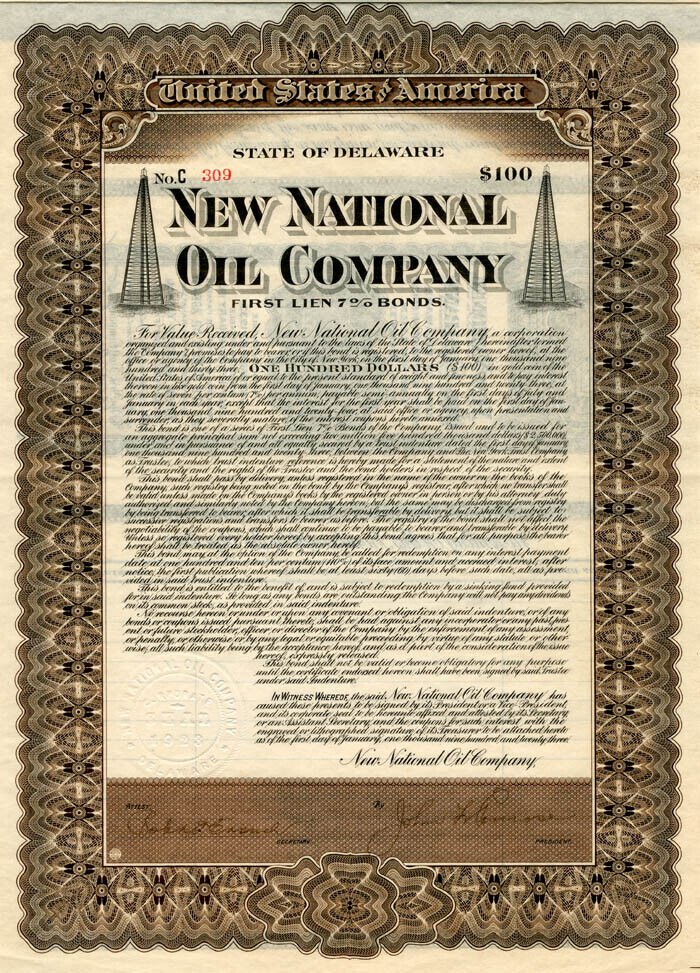 New National Oil Co. - Bond - Oil Stocks and Bonds