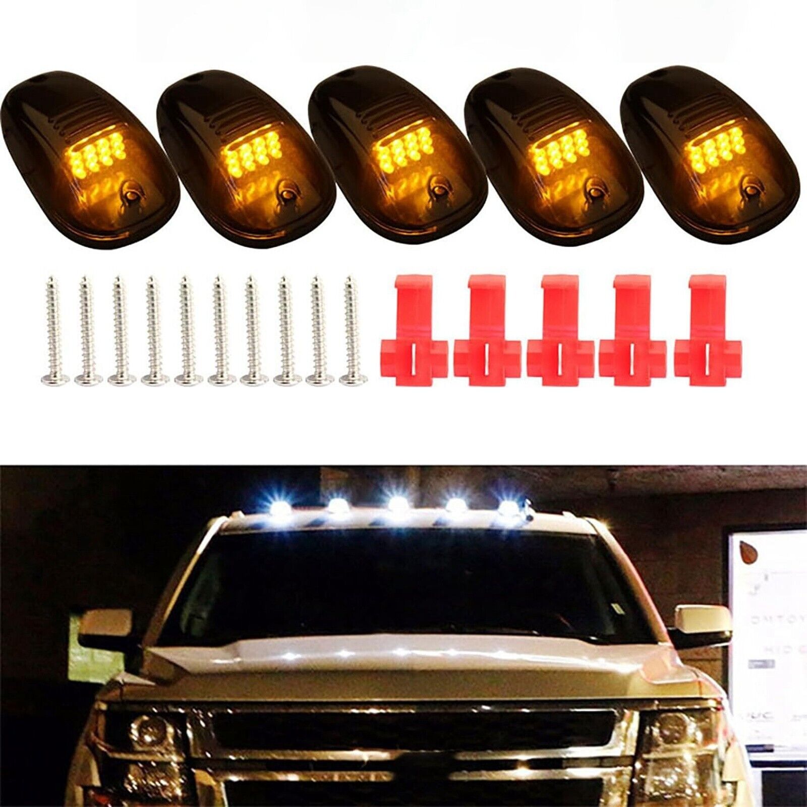 1PC No Drill Cab Lights Roof Lights For Trucks Wireless Cab Lights For Truck