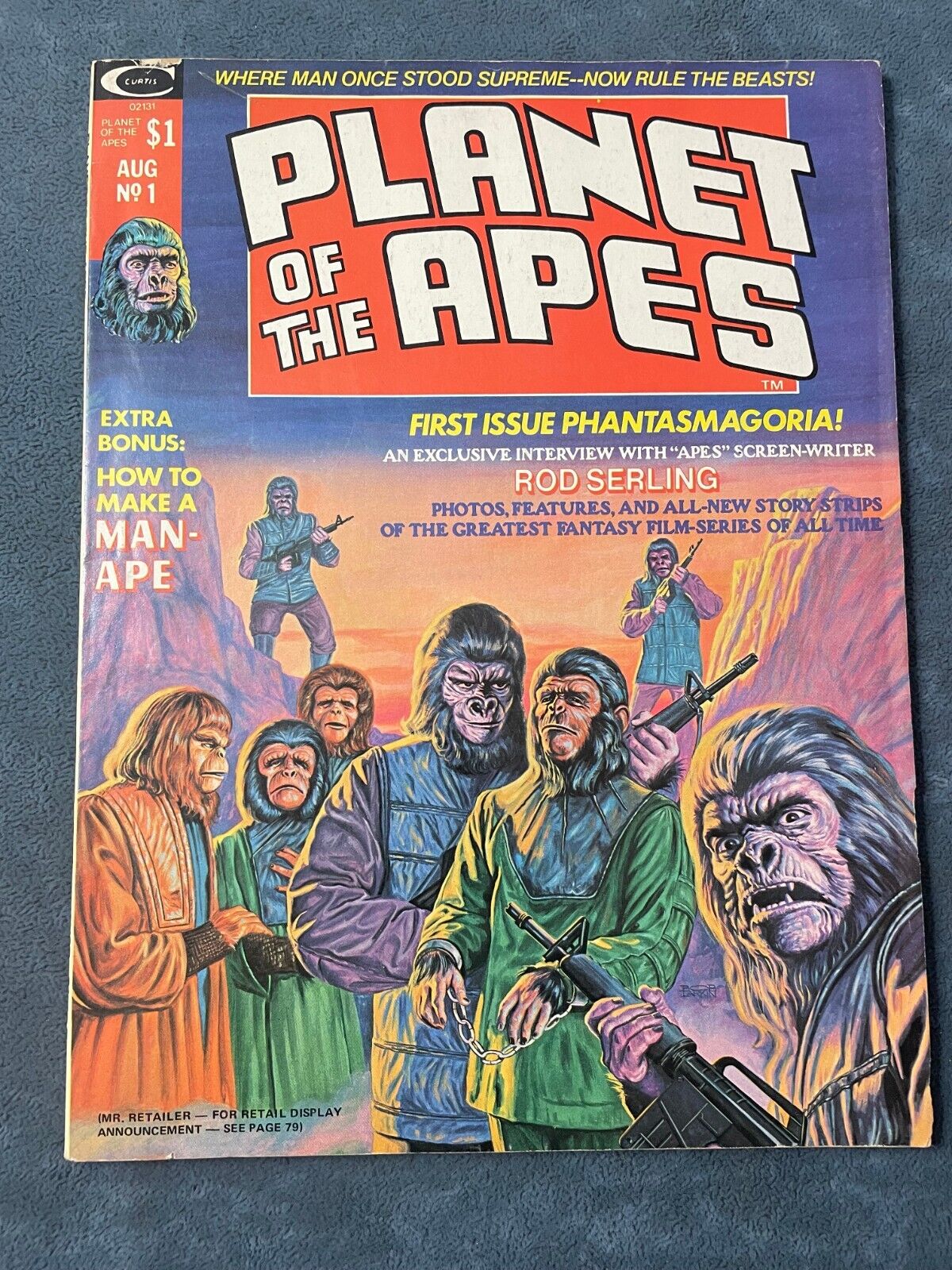 Planet of the Apes Magazine #1 1974 Marvel Comics Softcover VG