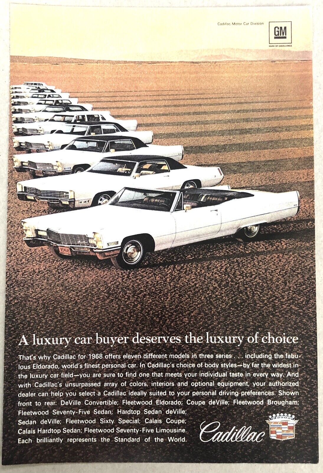 Vintage 1982 Original Print Advertisement Full Page - Cadillac Luxury Of Choice