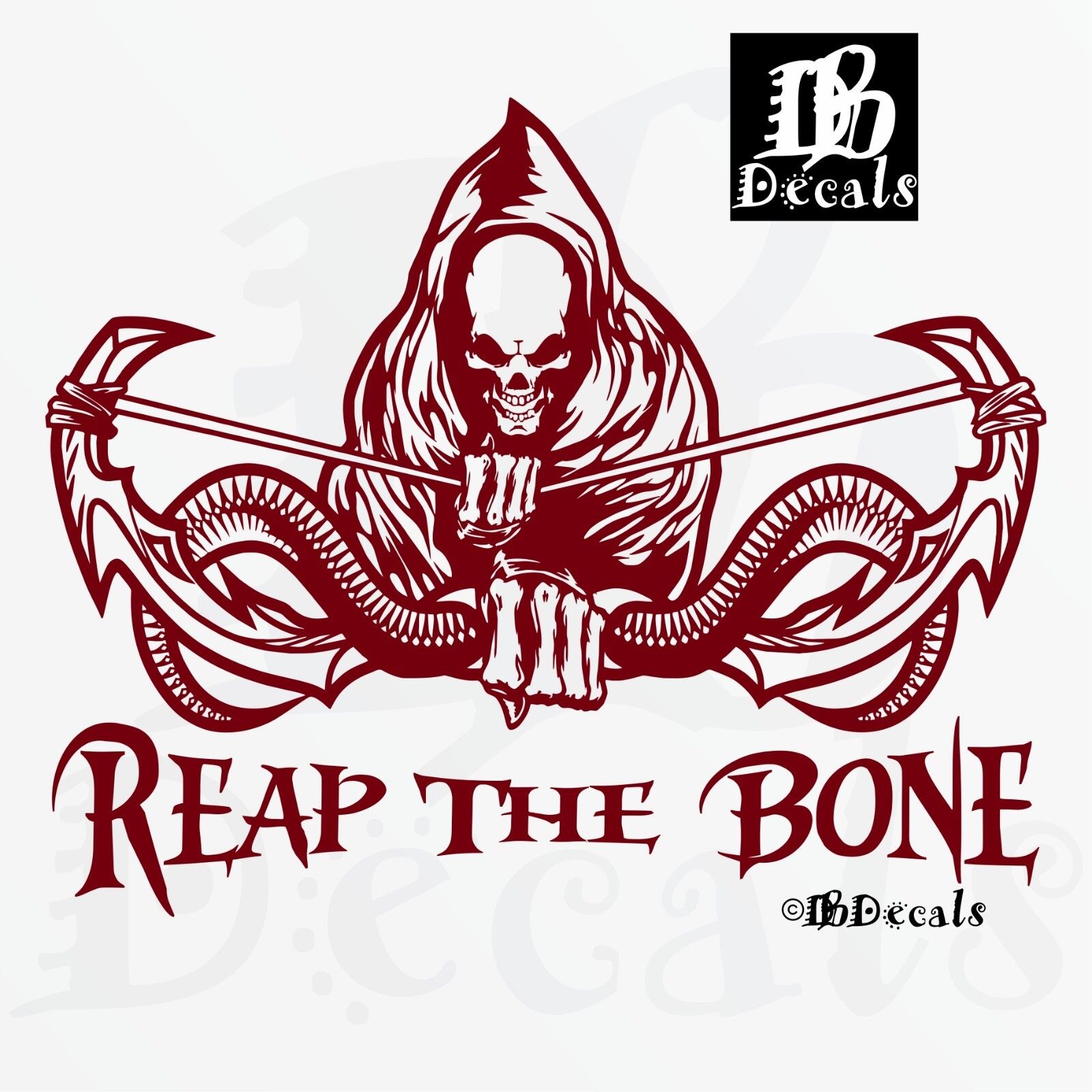 Grim Reaper Bow Hunter Bone Skull Hunting Car Truck Window Vinyl Decal Sticker
