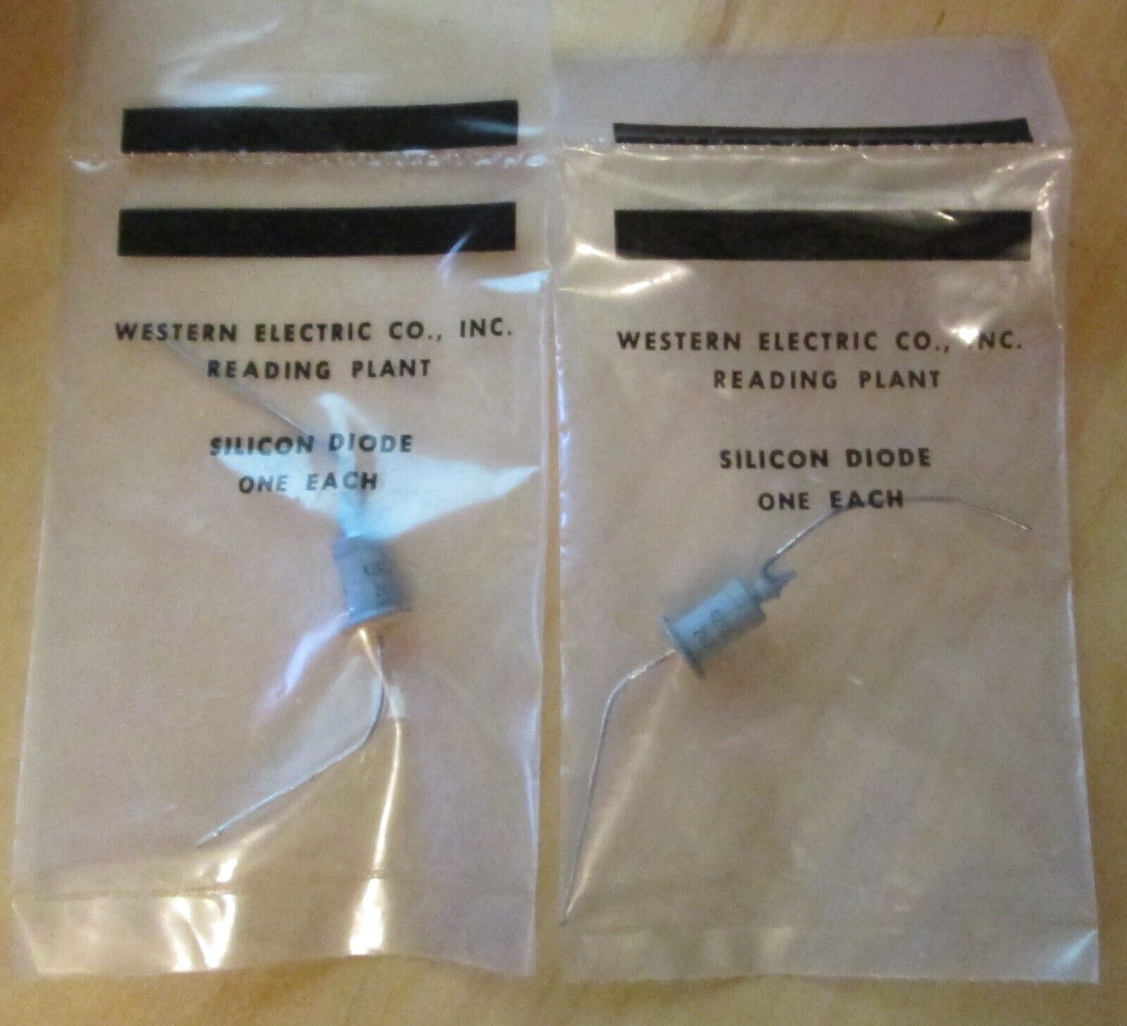 Lot of 2 NOS Western Electric 426L Diodes Sealed in Package Reading Plant