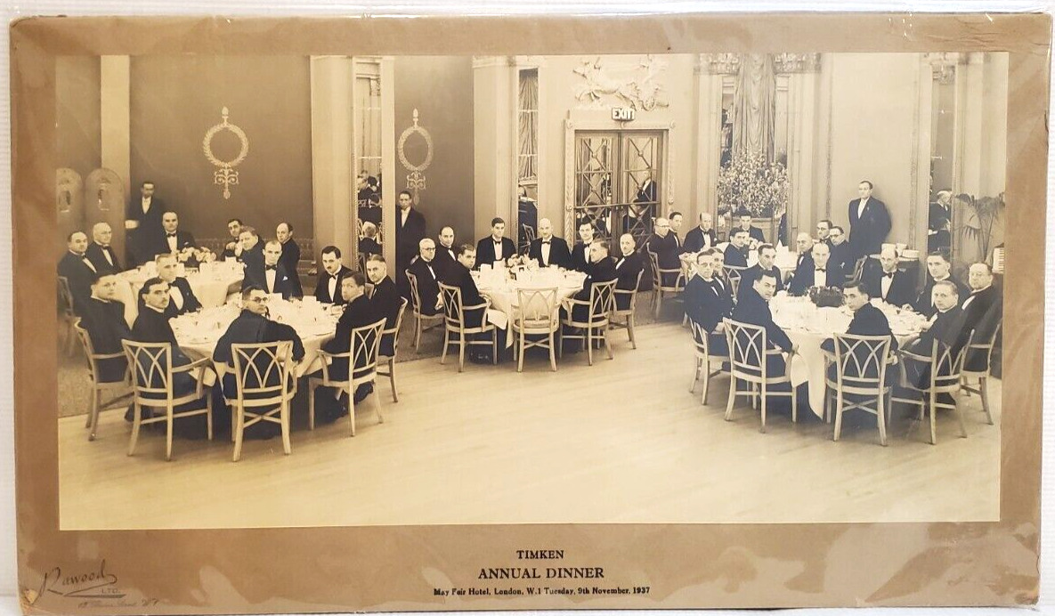Timken 1937 Annual Employee Dinner Photograph May Fair Hotel London Original