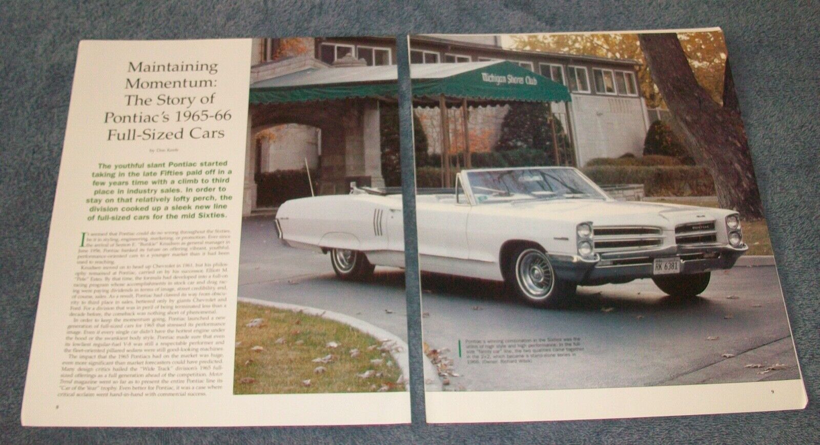 1965-66 Pontiac Full-Sized Cars History Info Article \