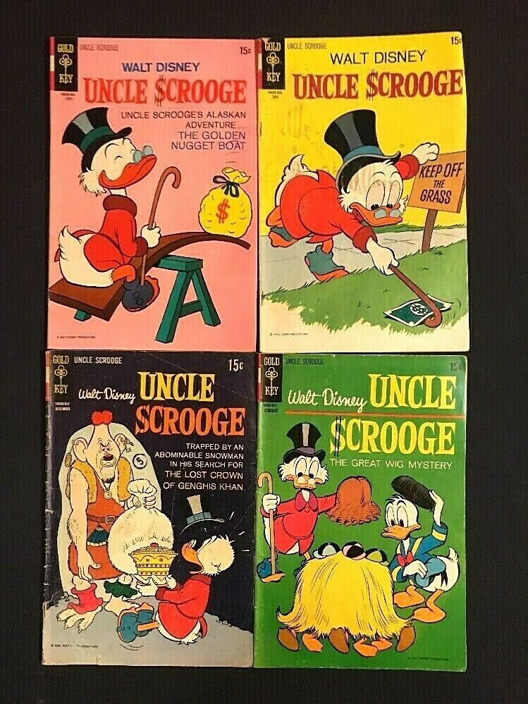 Vintage 1969/70 Dell Comics Walt Disneys Uncle Scrooge 84,85,86,87