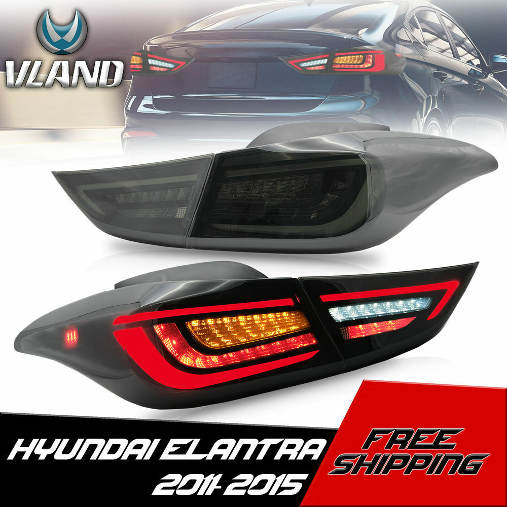 VLAND LED Tail Lights Brake Lamps Sequential For 2011-2015 Hyundai Elantra
