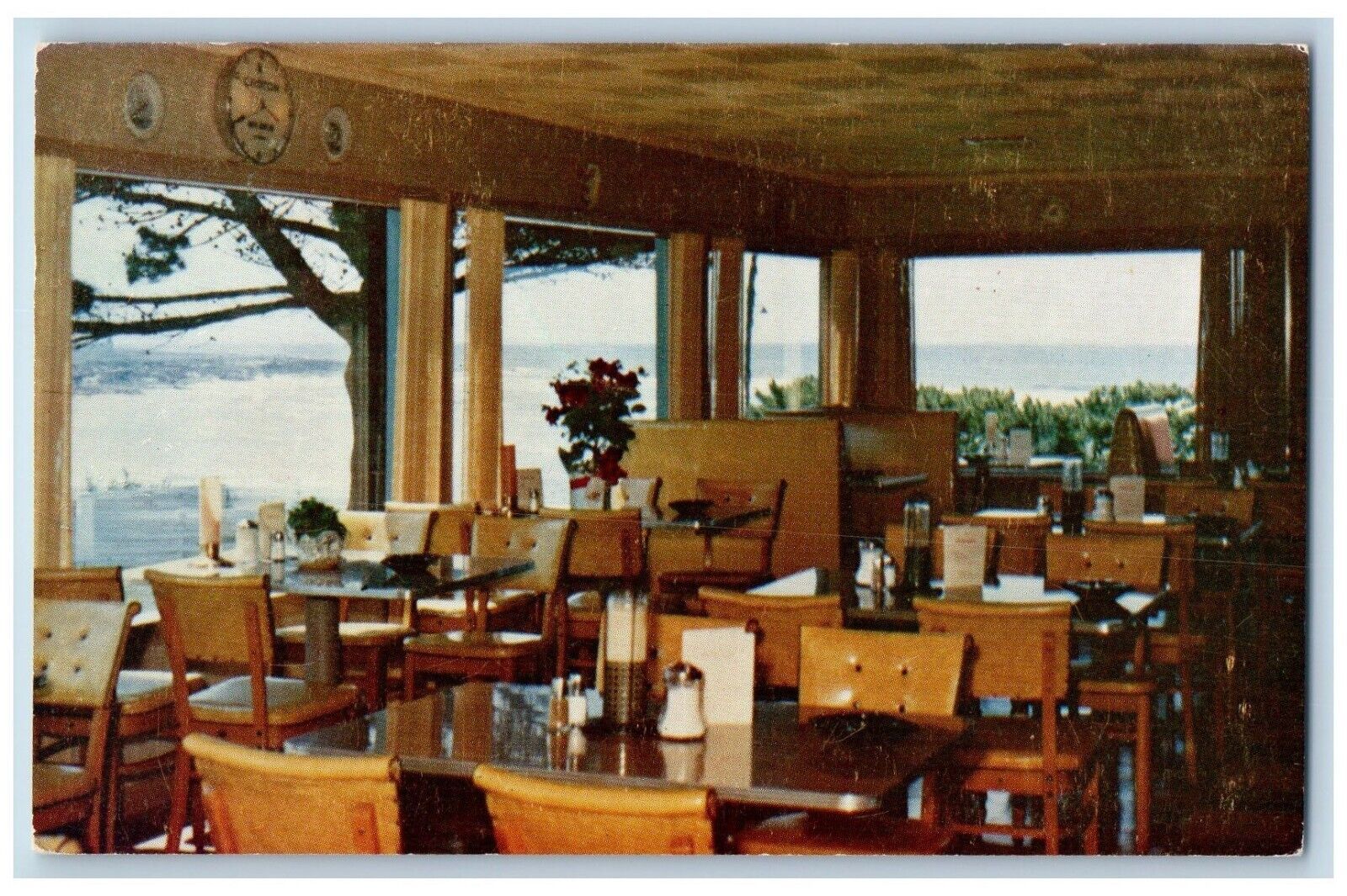 Yachats Oregon OR Postcard Beautiful Club Yachats Dining Room Interior c1950\'s