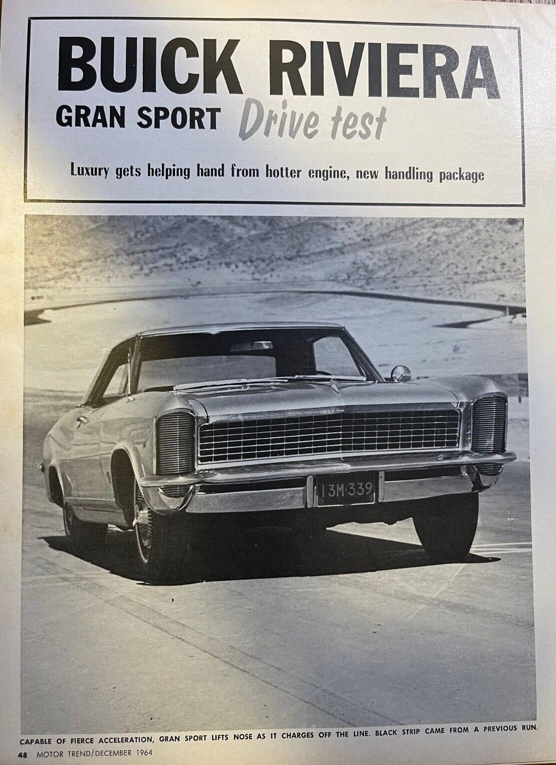 Road Test 1965 Buick Riviera Gran Sport illustrated