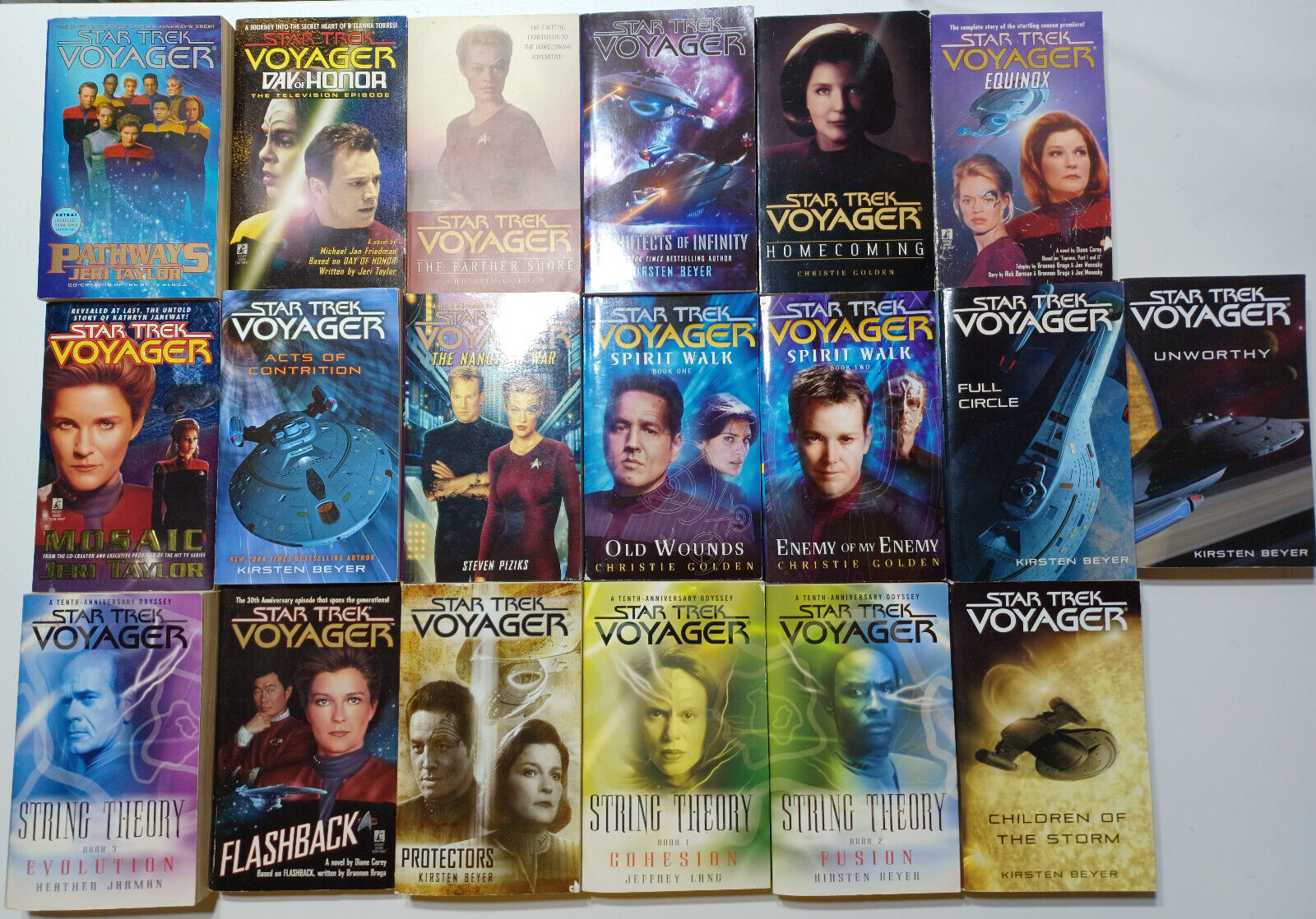 Lot of 19 Star Trek Voyager Series Unnumbered Pocket Books Paperbacks SEE PICS