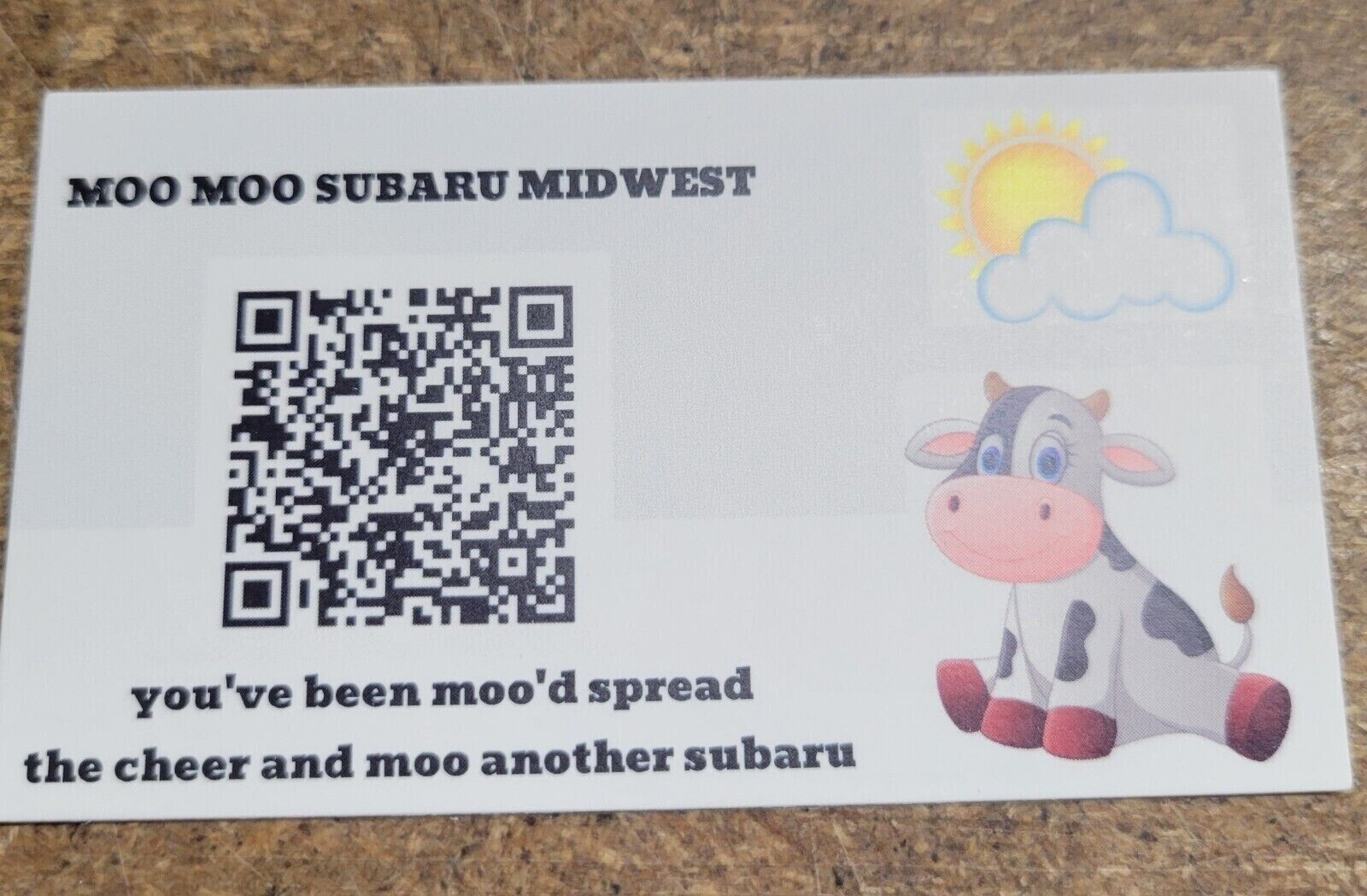 Moo Moo For  Subaru Cards