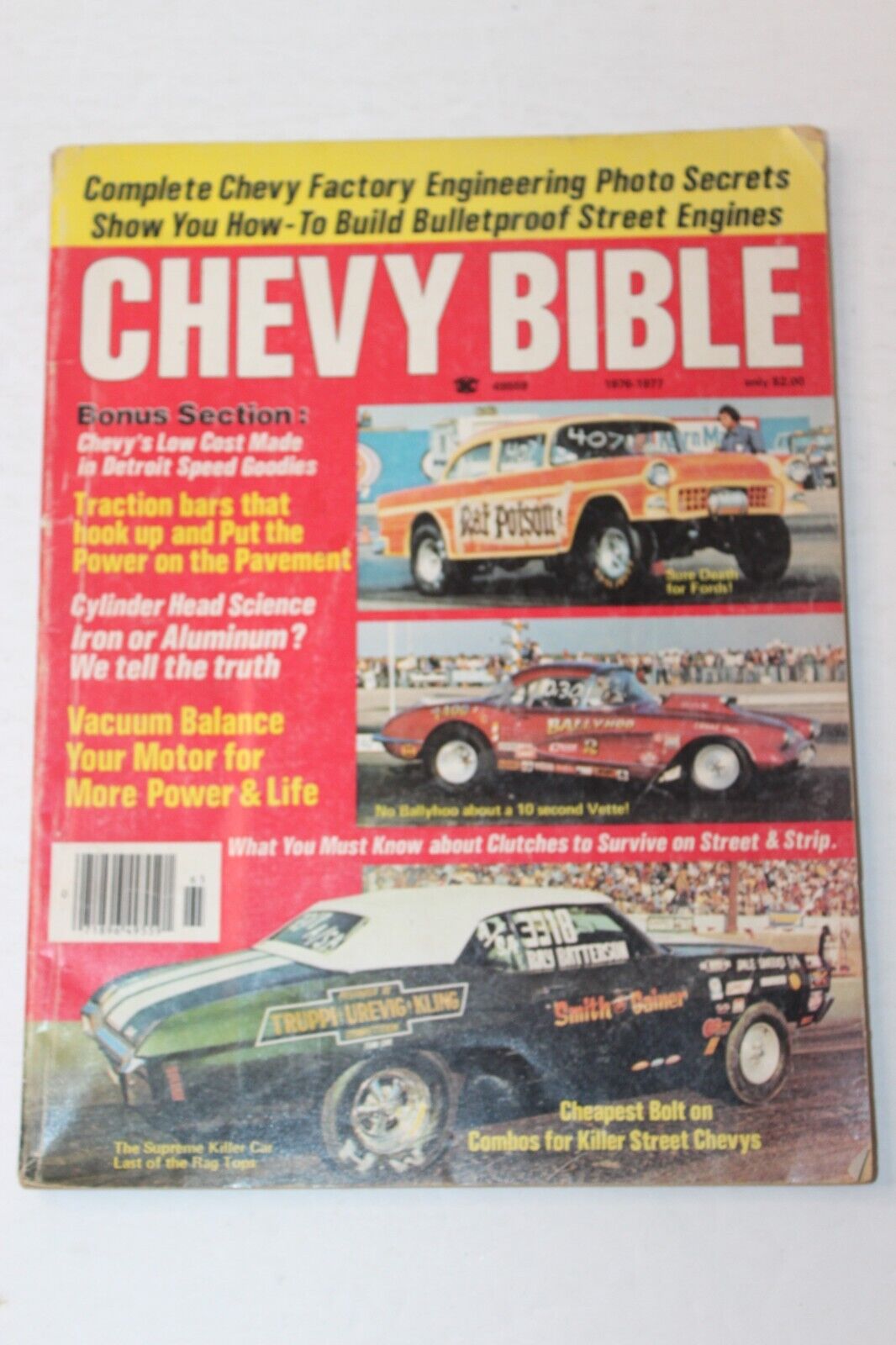 VINTAGE 1976 - 1977 CHEVY BIBLE MAGAZINE STREET MUSCLE CARS