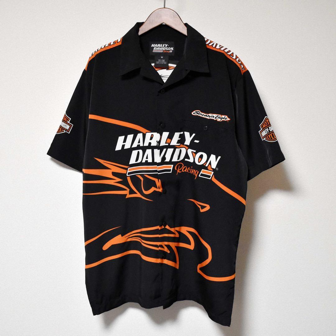 Harley-Davidson Shirt Racing Short Sleeve Black Orange Black size M Harley-