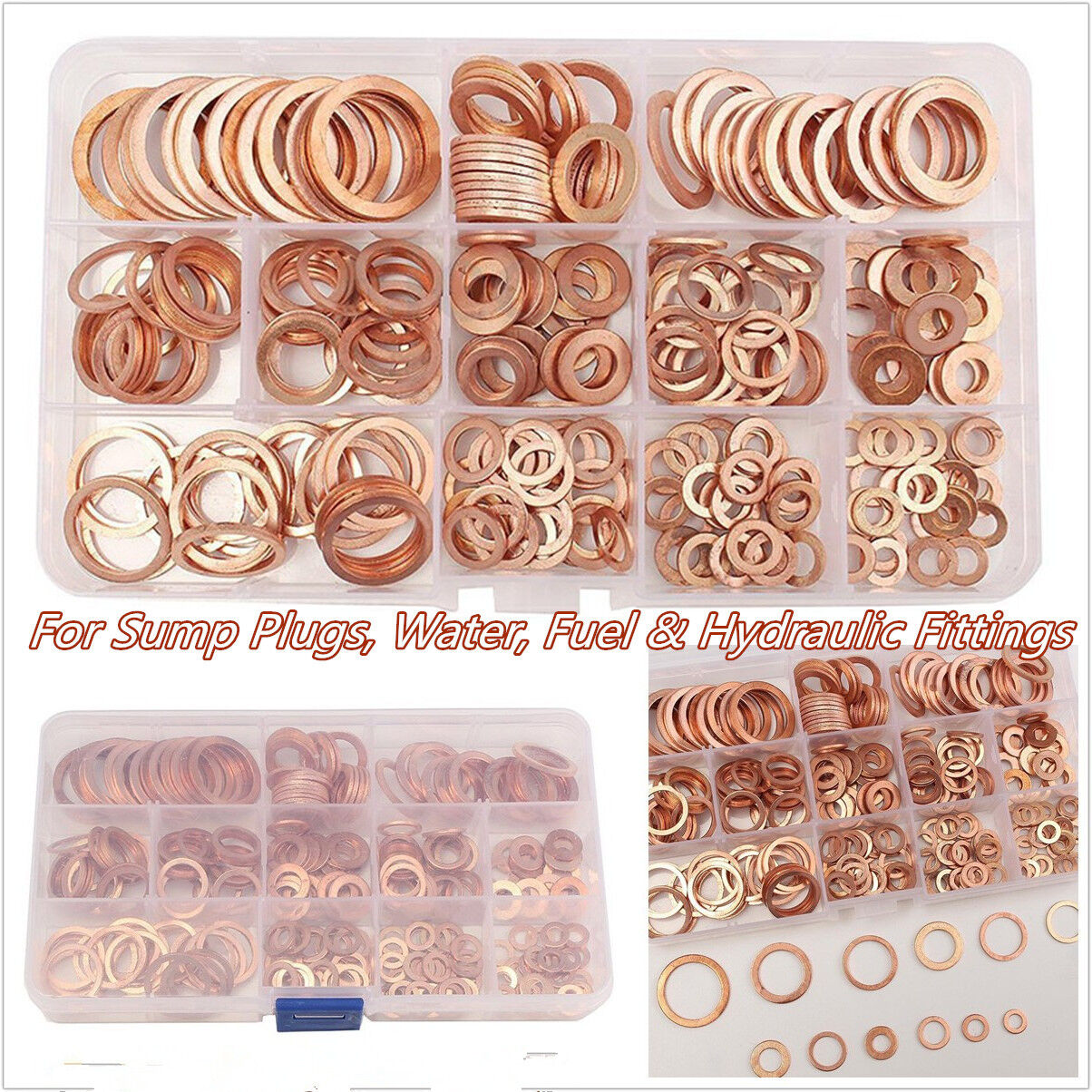 280 X Solid Copper Crush Washer Seal Flat Ring Gasket Kit For Car SUV Truck 4X4