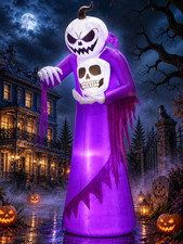 12FT Giant Halloween Inflatables Decorations Outdoor Pumpkin Ghost Wizard picture