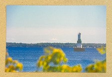 New postcard 4x6 Escanaba Harbor Crib Lighthouse picture